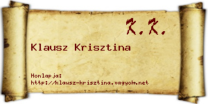 Klausz Krisztina névjegykártya