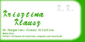 krisztina klausz business card